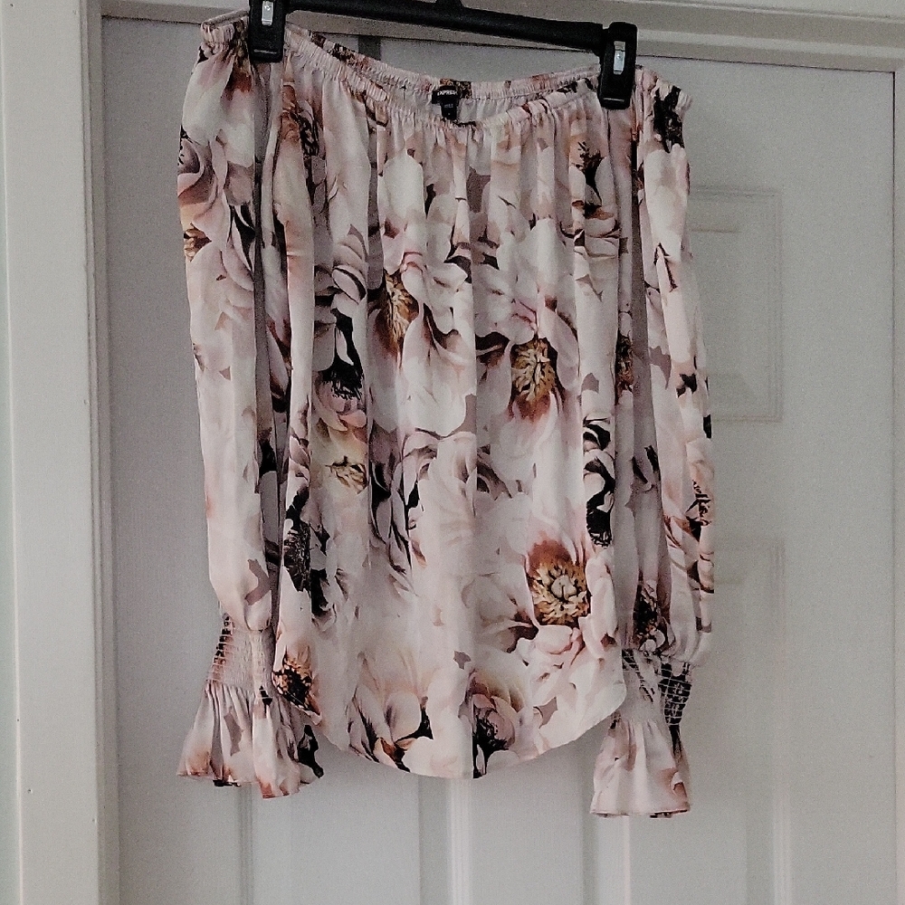 Express Floral Blush and Cream Shirt